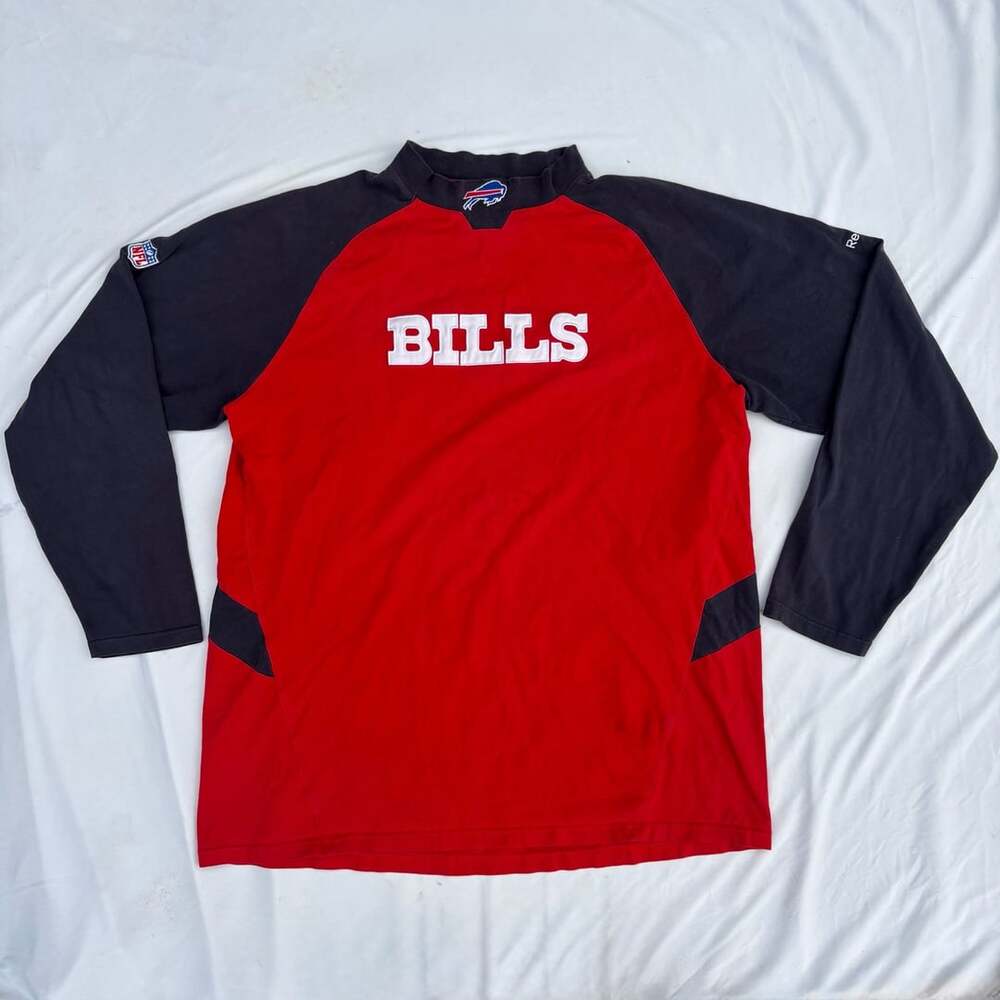 Y2K Reebok Buffalo Bills NFL Sideline Mock Neck Shirt Embroidered XL